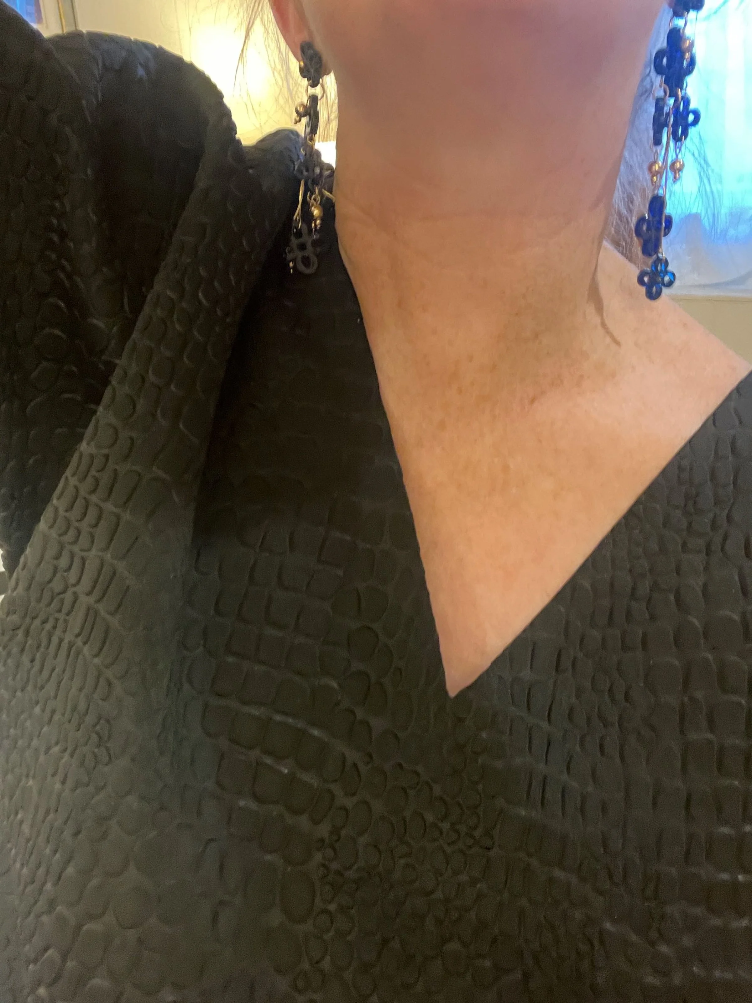 Granny Corner; Cora + Joan top smashup in embossed croc, plus a jewel trim Cora