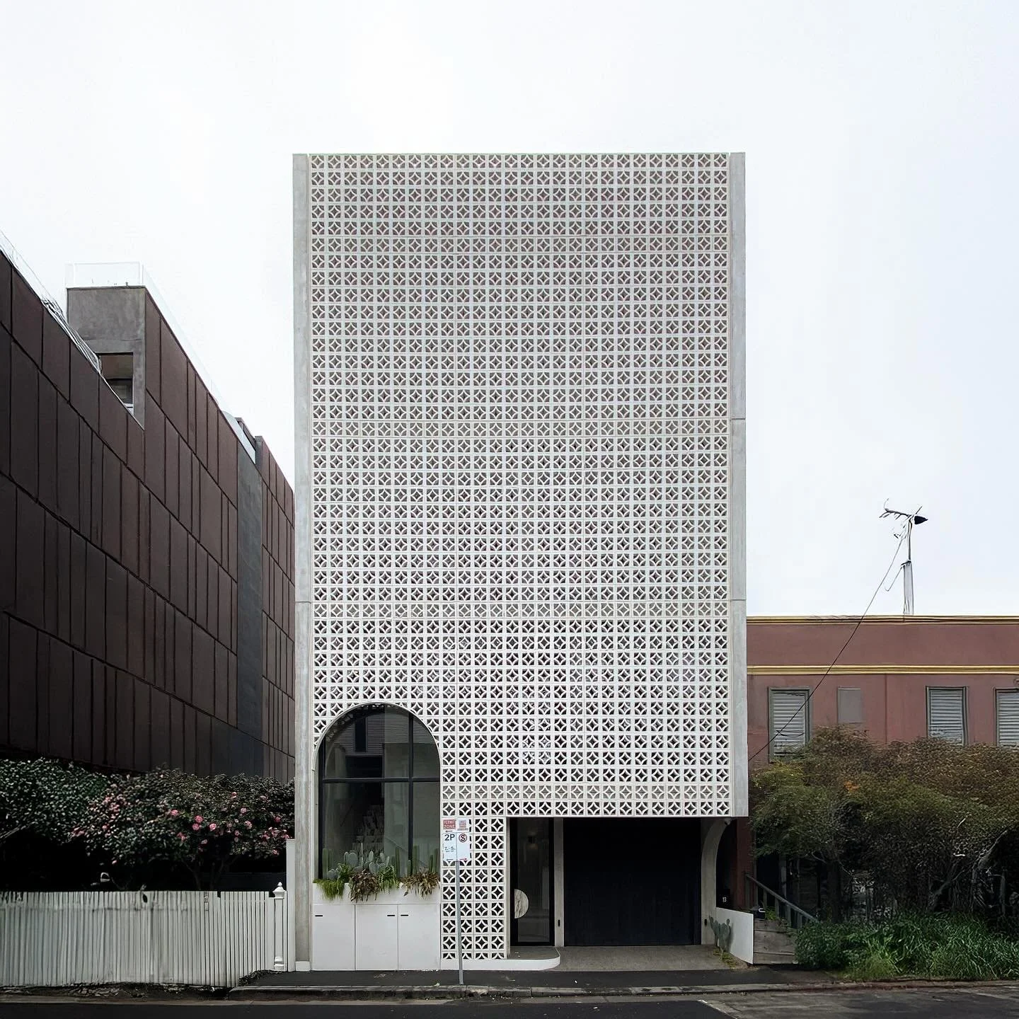 @auhaus #RichmondHouse with four level breezeblock facade. Designed in 2014 and now complete.