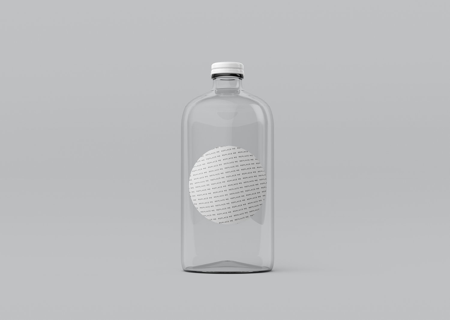 Clear glass bottle mockup