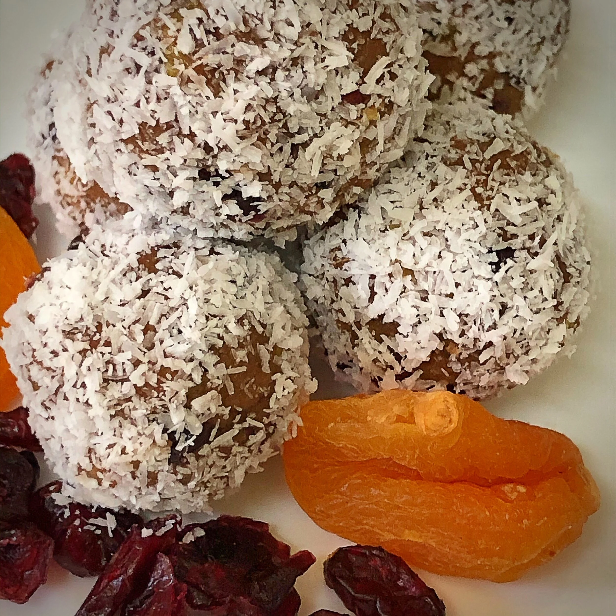 Chocolate Cranberry and Apricot Bliss Balls