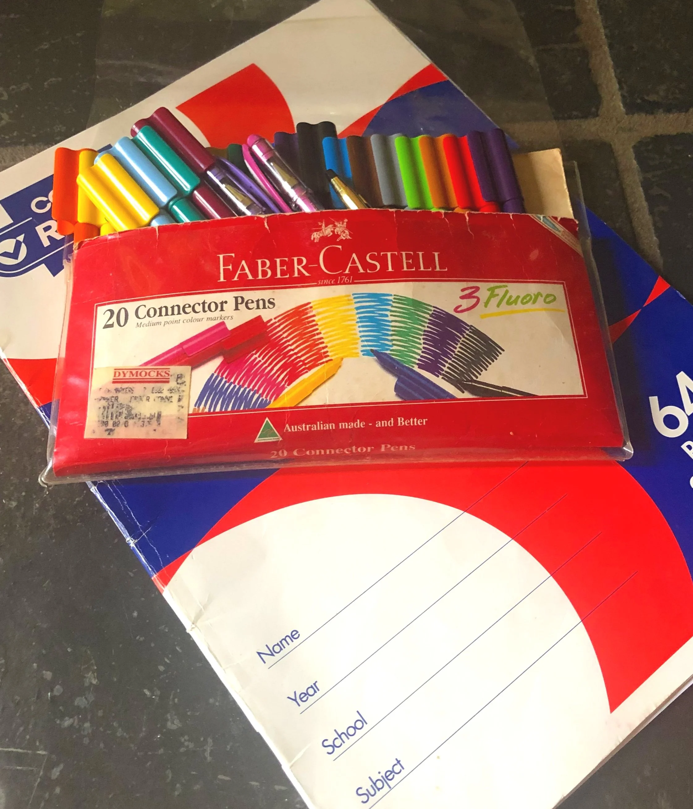 Scrap book and coloured markers