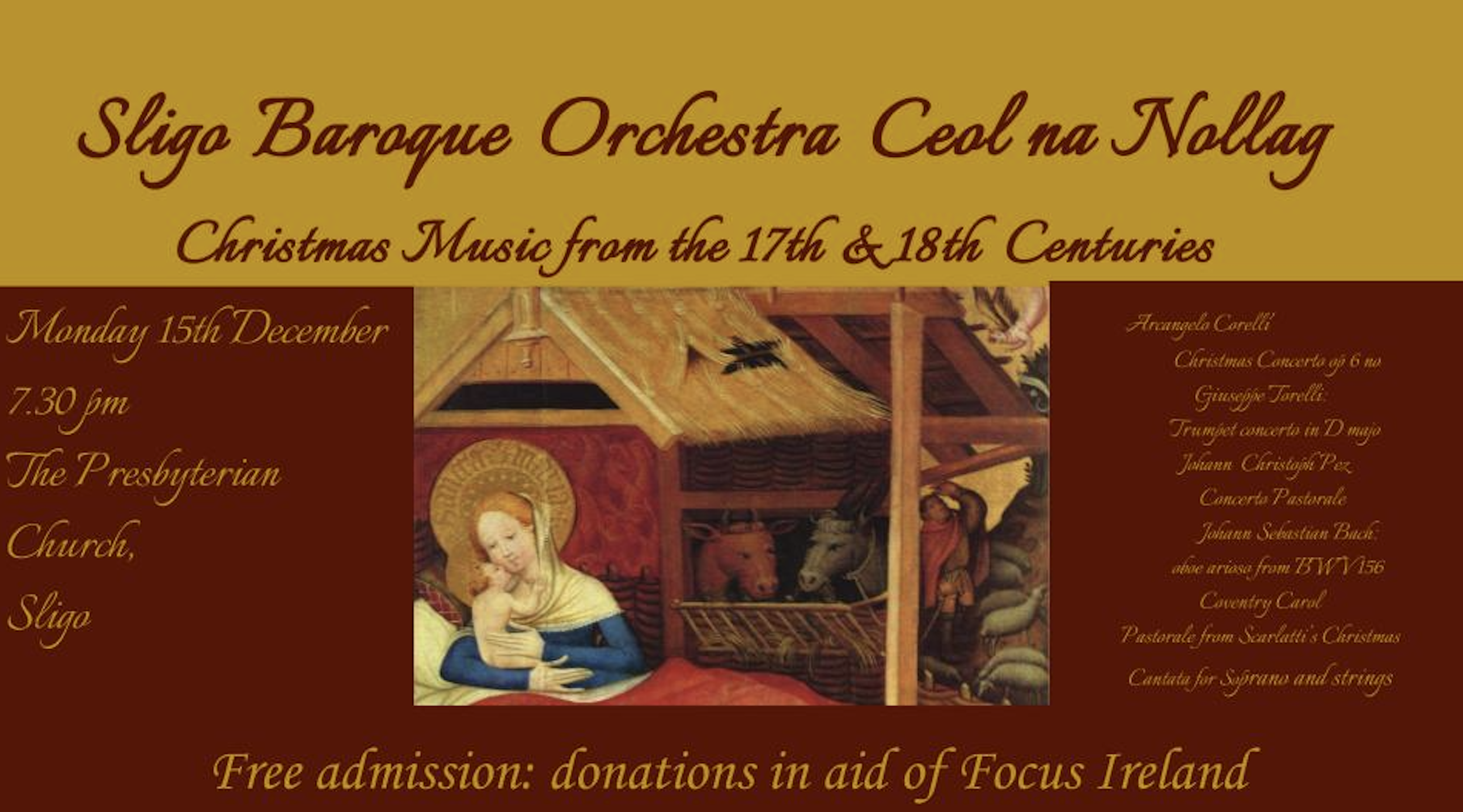 Ceol na Nollag - for Focus Ireland - 15th December 
