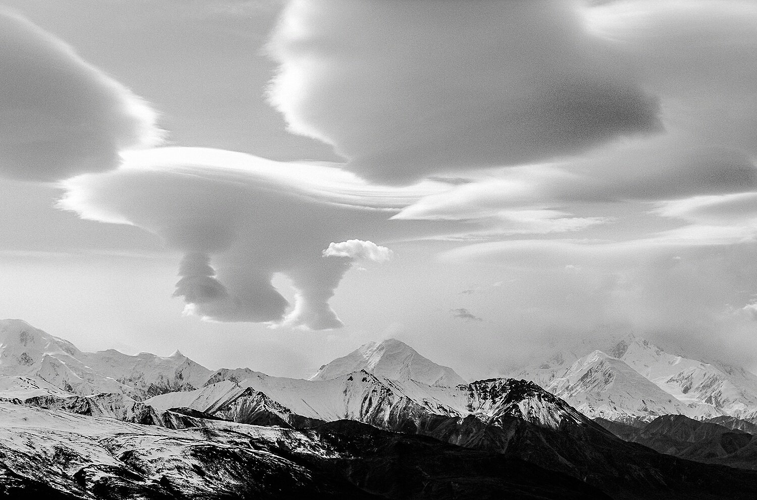 Lenticular Clouds Over the Alaska Range 