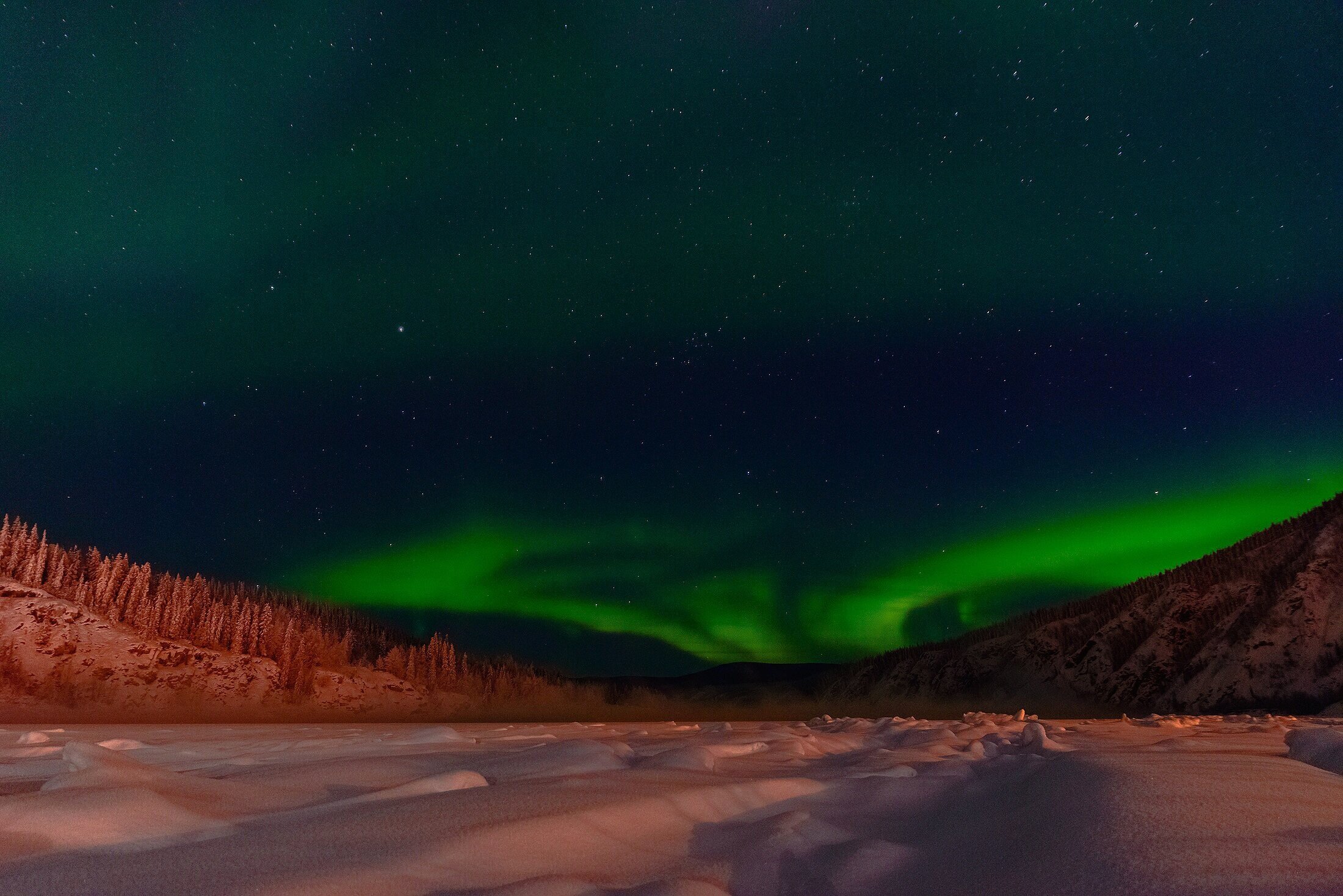 Northern Lights Over The Yukon River 