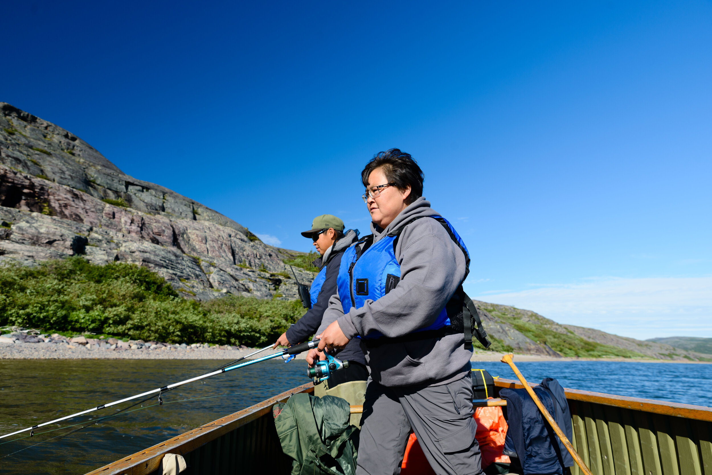 Joshua Sala and Suvaki Tooktoo Fishing in Tasiujaq