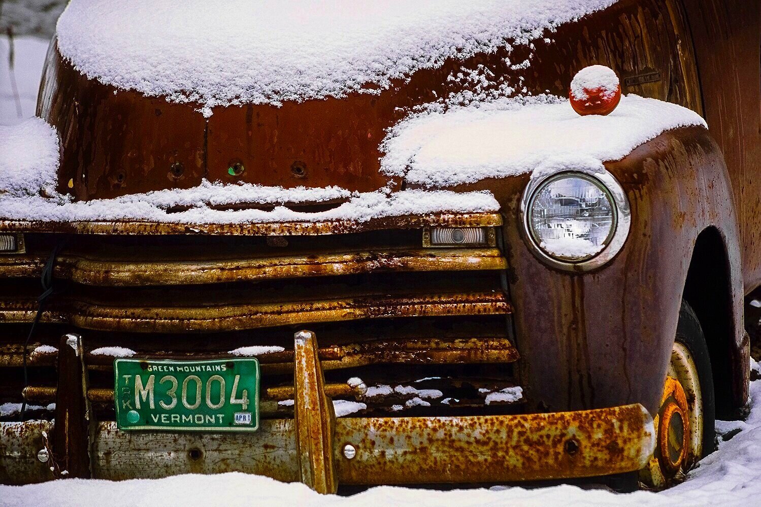 Vintage Truck in Snow 