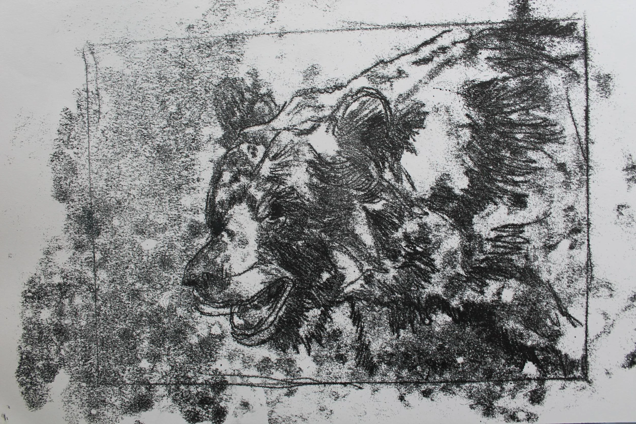 Bear monoprint 1