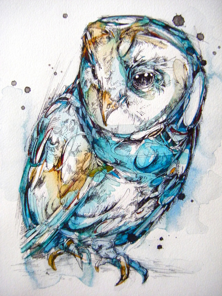 Sea Glass Owl © Abby Diamond finchfight.tumblr.com