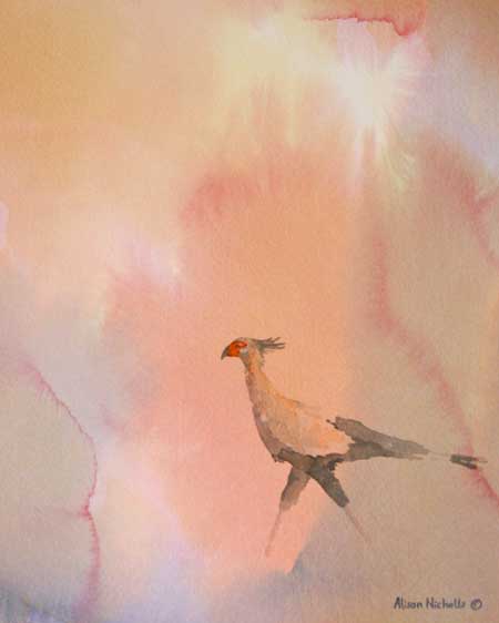 Secretary Bird © Alison Nicholls artinspiredbyafrica.com