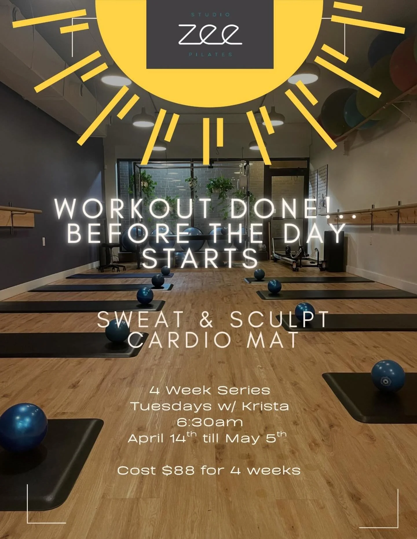 Before the kids wake up.
Before the emails start.
Before the day takes over.

This is your time.

🔥 Sculpt + Sweat is our new 4-week high-energy Pilates series designed to get your workout DONE before 7:30 AM.

Think:
✔️ Strength + cardio bursts
✔️ 