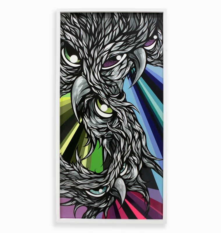 Chain Gang Spray Paint & Acrylic on Cradled Wood Panel 25" x 49" $900