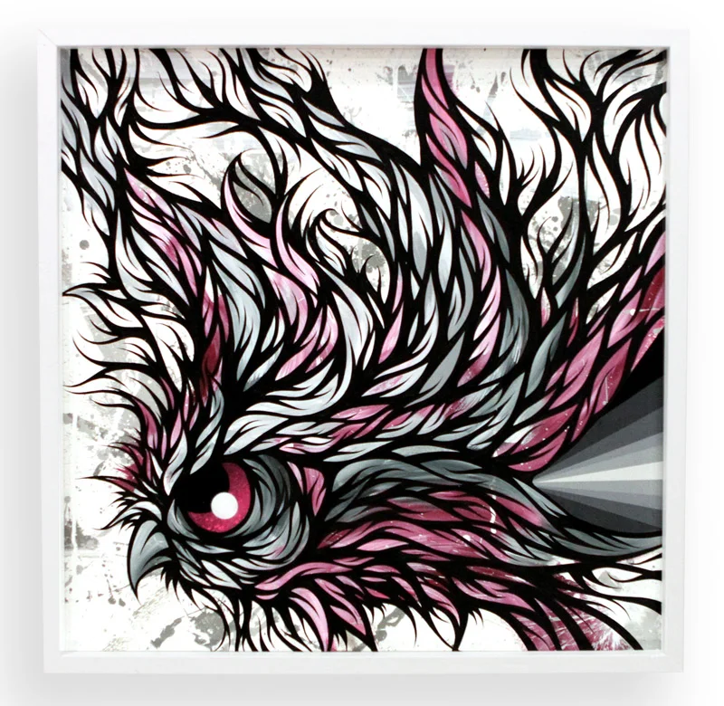 Light Speed... Racing to Red Lights Spray Paint & Acrylic on Cradled Wood Panel 25" x 25" $450 SOLD