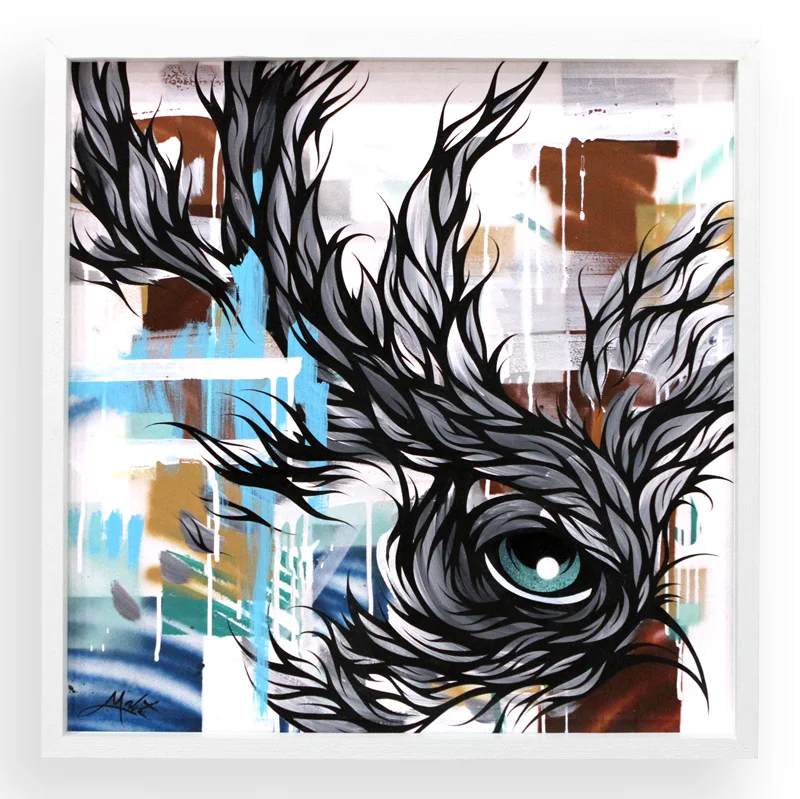 Natural Lightning Spray Paint & Acrylic on Cradled Wood Panel 25" x 25" $450