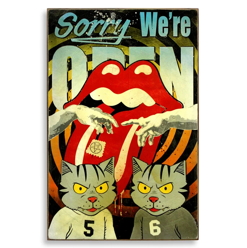 Denial Seven Spray Paint on Wood 24" x 36" SOLD