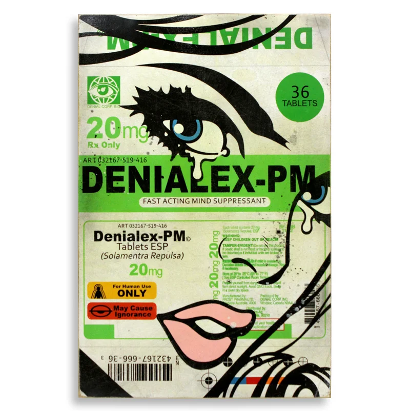 Ben Frost + Denial Denialex-PM (Green) Spray Paint on Wood 24" x 36" SOLD Edition Size: 5