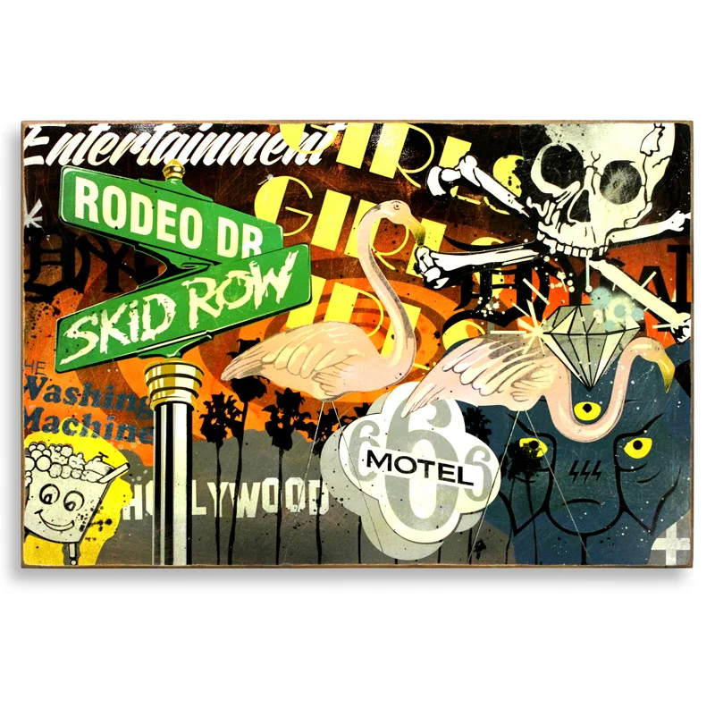 Denial Lost Angeles Spray Paint on Wood 36" x 24" SOLD