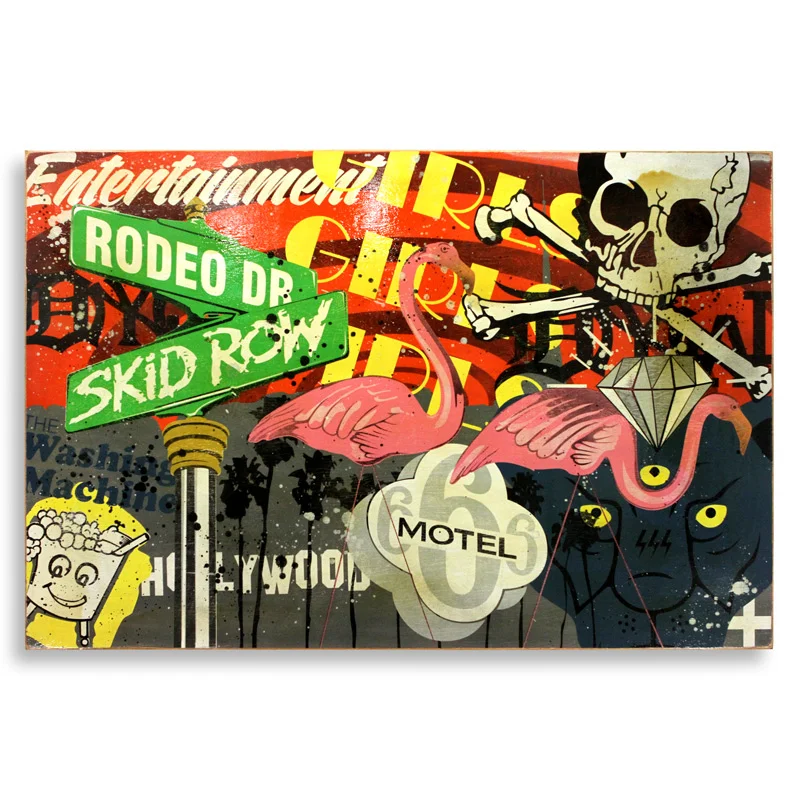 Denial Lost Angeles Spray Paint on Wood 72" x 48" SOLD