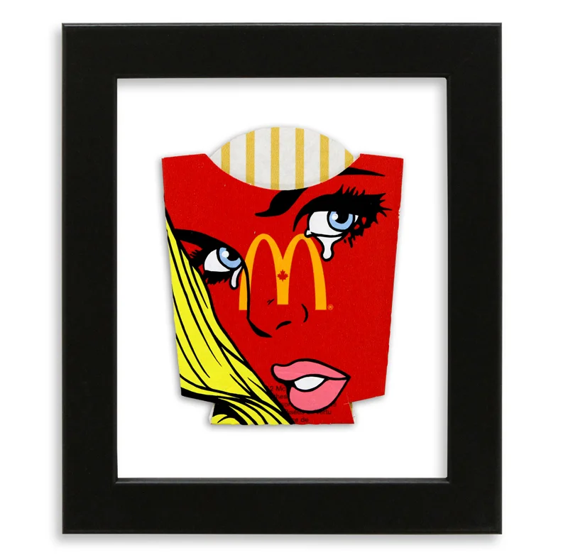 Ben Frost Tiny McTears Acrylic on McDonald's Fries Packaging 6" x 7" $250 SOLD