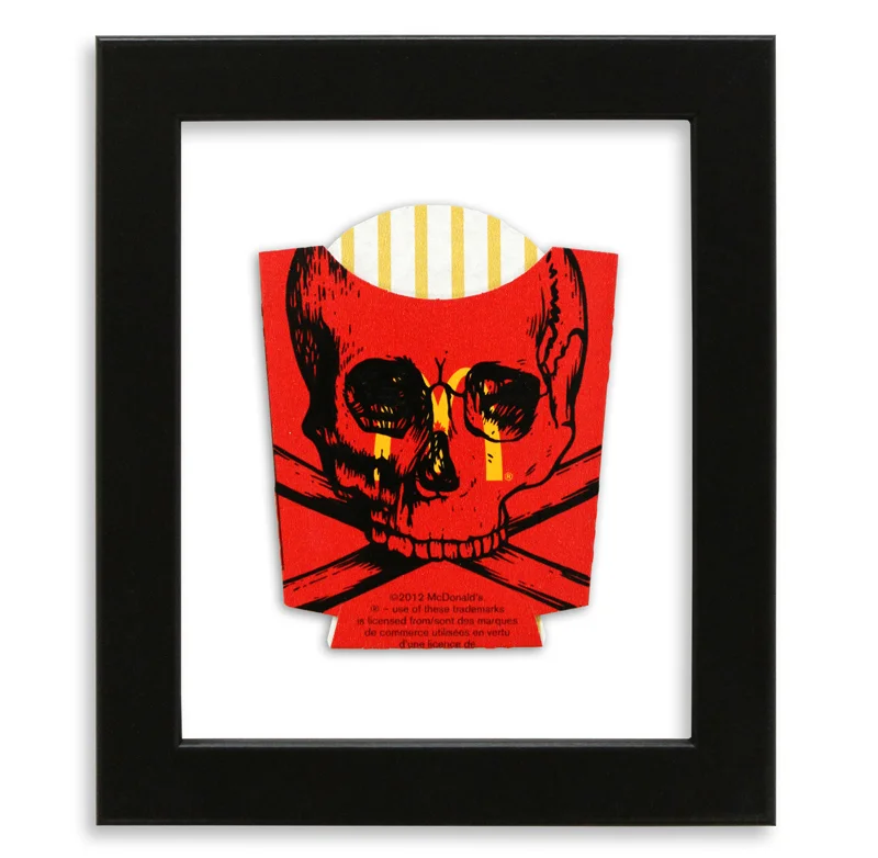 Ben Frost McDeath Acrylic on McDonald's Fries Packaging 6" x 7" $250 SOLD