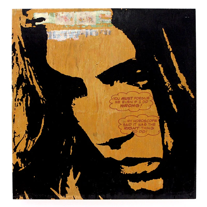 Ben Frost You Must Forgive Me Aerosol on Found Wood 23" 1/2 x 24" 1/2 $800 SOLD