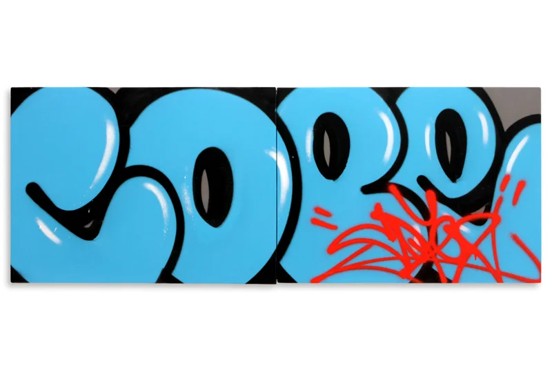 Detroit Series 2 Aerosol on Wood 48" x 18" (Diptych) $1,000 Also Available on 1xRUN