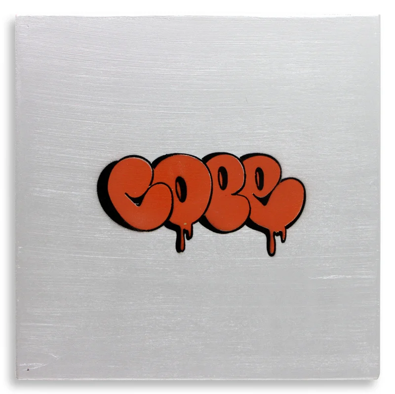 Detroit Stencil Series 9 Aerosol on Wood 12" x 12" $250 SOLD