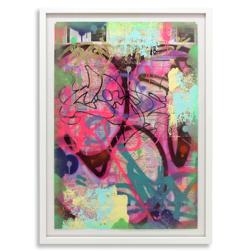 Cope2 NYC Subway Maps Series 2 Mixed Media on NYC Subway Map 28" x 37" $1,500