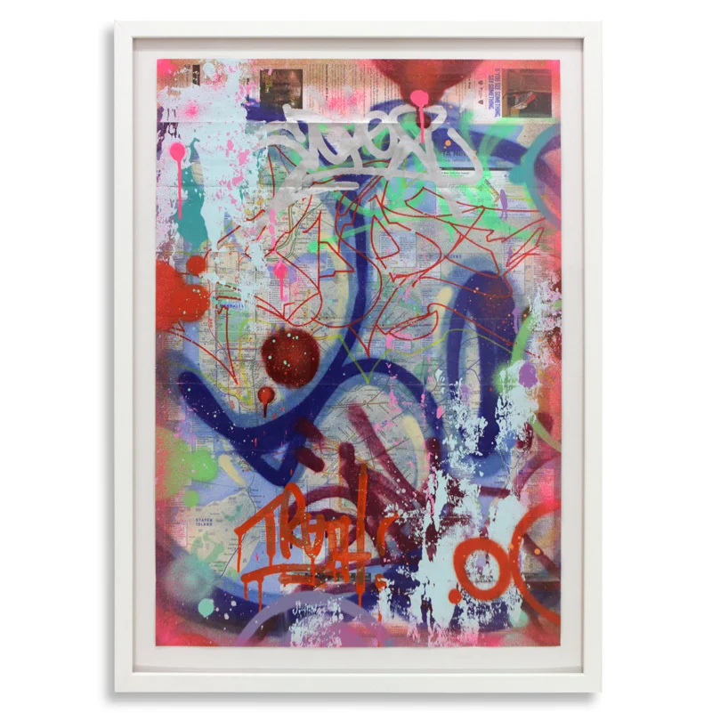 Cope2 NYC Subway Maps Series 4 Mixed Media on NYC Subway Map 28" x 37" $1,500
