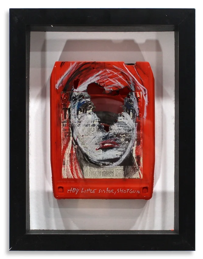 Jethro Tull 'Thick as a Brick' Mixed Media on 8-Track 7" x 9" Framed in Shadowbox SOLD