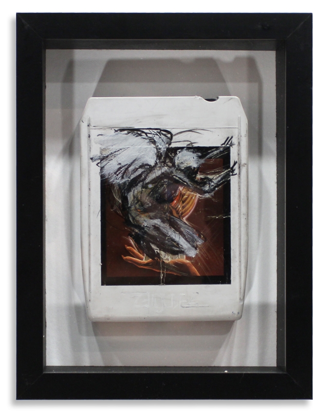 Angel 'Helluva Band' Mixed Media on 8-Track 7" x 9" Framed in Shadowbox SOLD