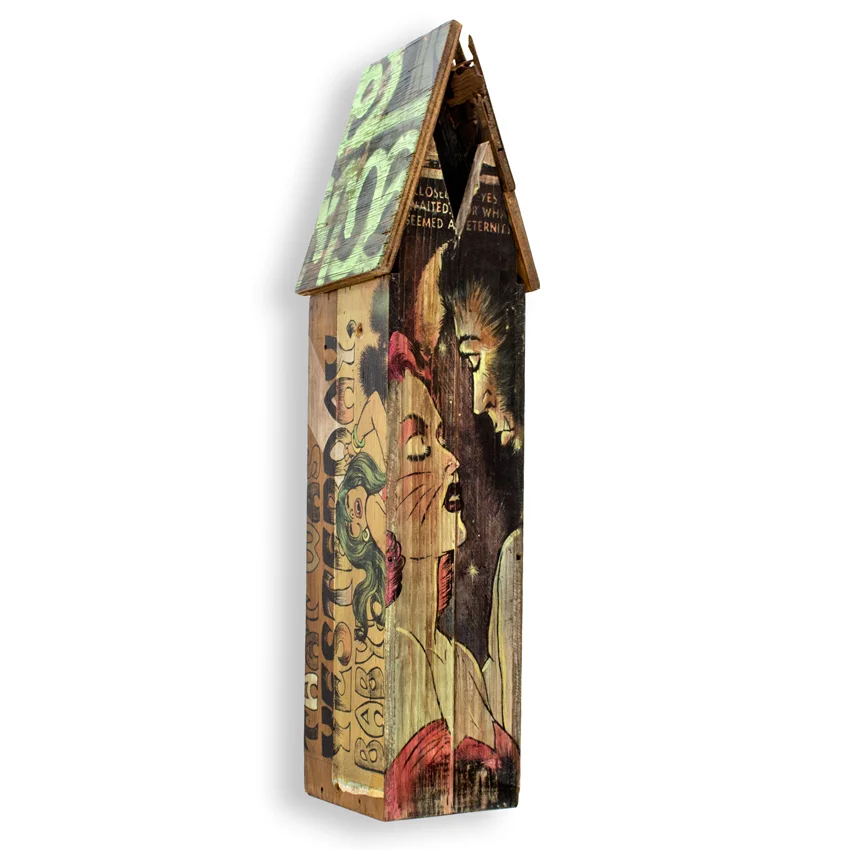 Shanty Structure 1 Acrylic, House Paint & Aerosol on Found Wood 28" x 5.5" x 6.5" $900 Click Here to Purchase