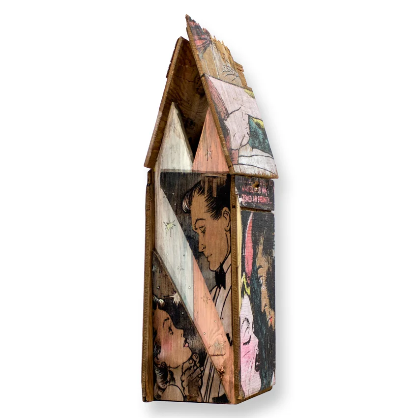 Shanty Structure 2 Acrylic, House Paint & Aerosol on Found Wood 22" x 5.5" x 6.6" $750 Click Here to Purchase