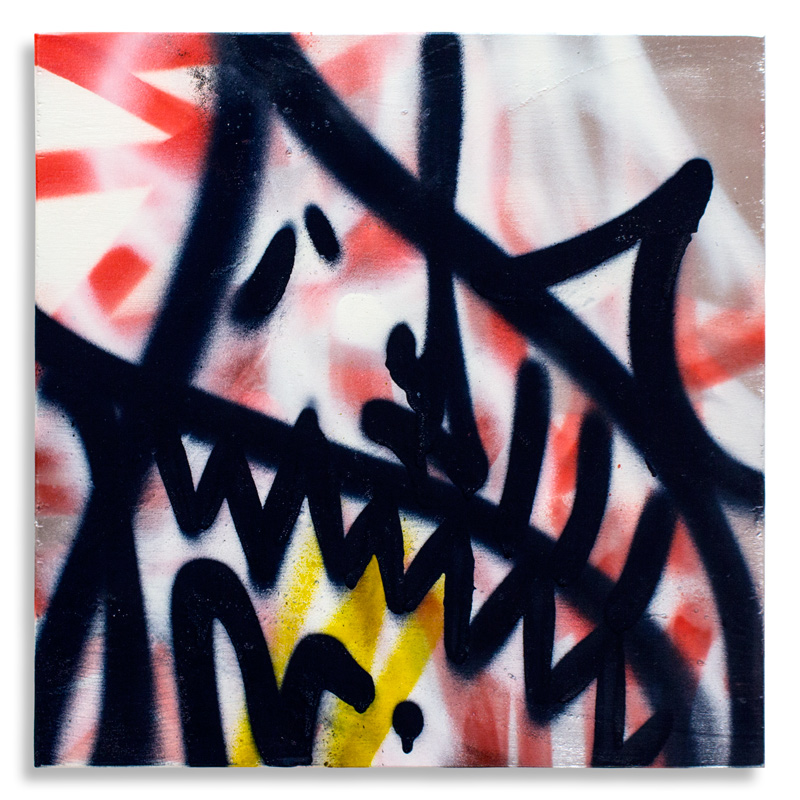 Shark Toof Throw Up 4 Aerosol on Cradled Wood 12" x 12" SOLD Click Here to Purchase