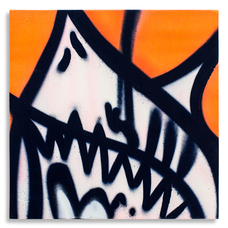 Shark Toof Throw Up 6 Aerosol on Cradled Wood 12" x 12" SOLD Click Here to Purchase