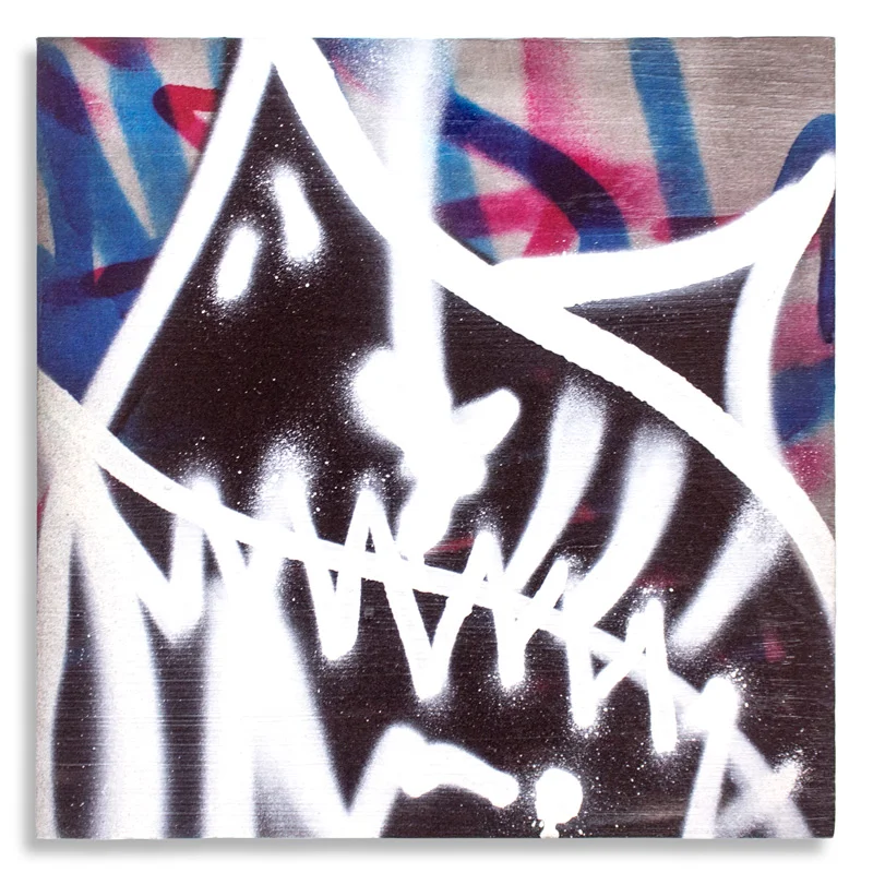 Shark Toof Throw Up 15 Aerosol on Cradled Wood 12" x 12" SOLD Click Here to Purchase
