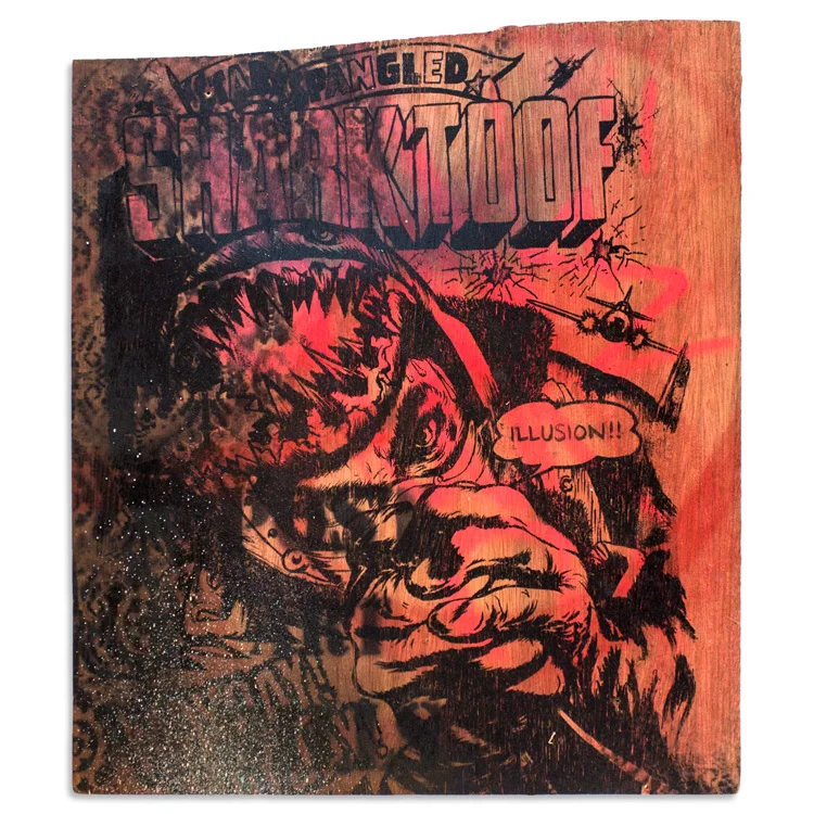Star Spangled Illusion Aerosol & Acrylic on Reclaimed Wood 18" x 20.75" $400 Click Here to Purchase