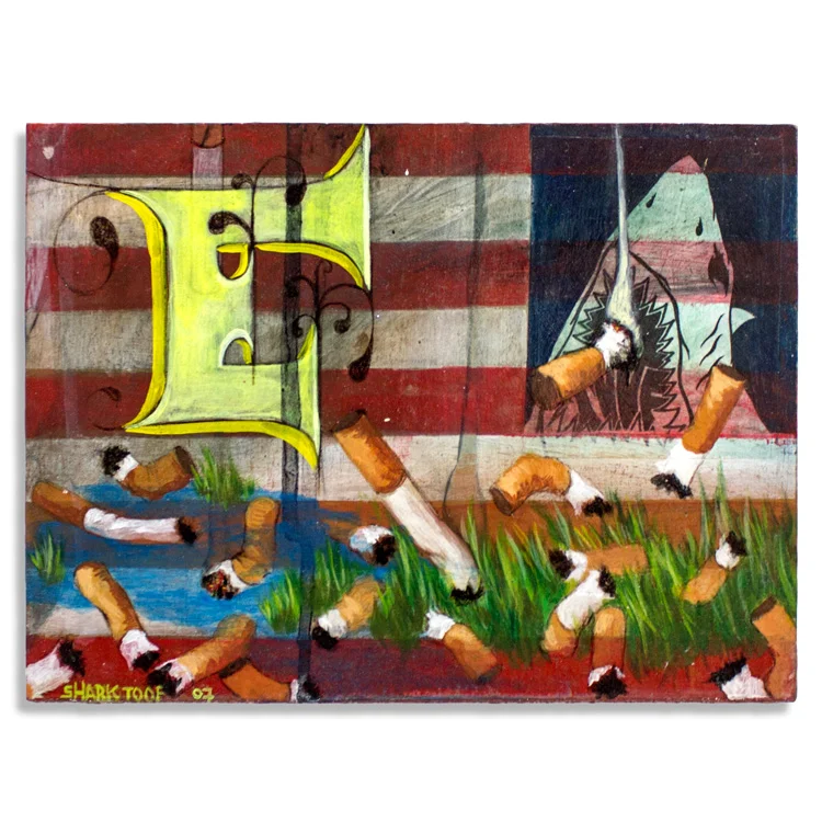 American Flag Aerosol & Acrylic Cradled on Illustration Board 8" x 6" $300 Click Here to Purchase