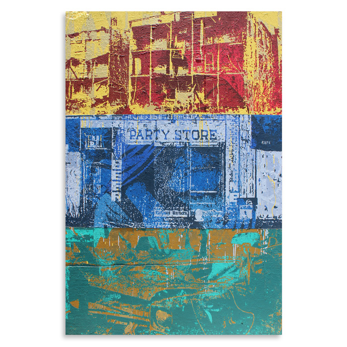 Party Store Detroit 49 x 72 Inches Mixed Media on Wood Panel SOLD