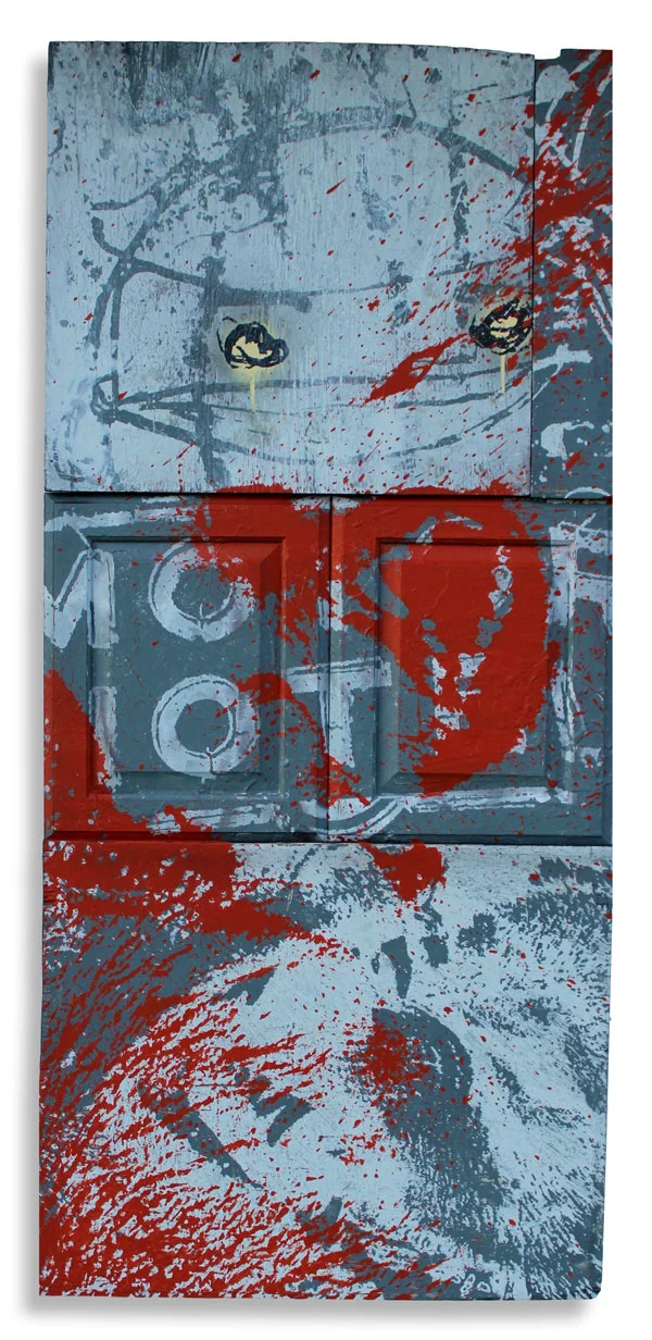 Motor Hotel 24 x 62 Inches Mixed Media on Wood Panel $2,500