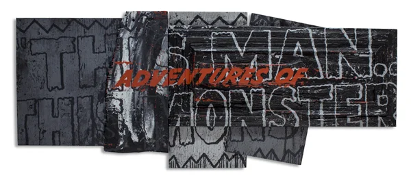 This Man, This Monster 40 x 18 Inches Mixed Media on Wood Panel SOLD