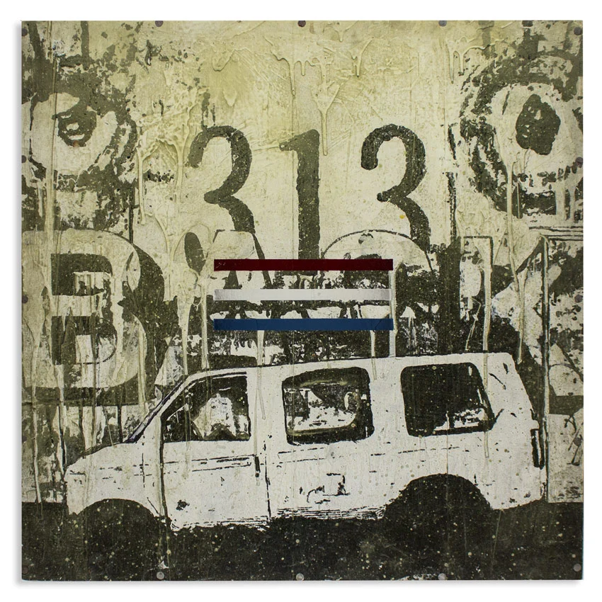 313 29 x 29 Inches Mixed Media on Wood Panel SOLD