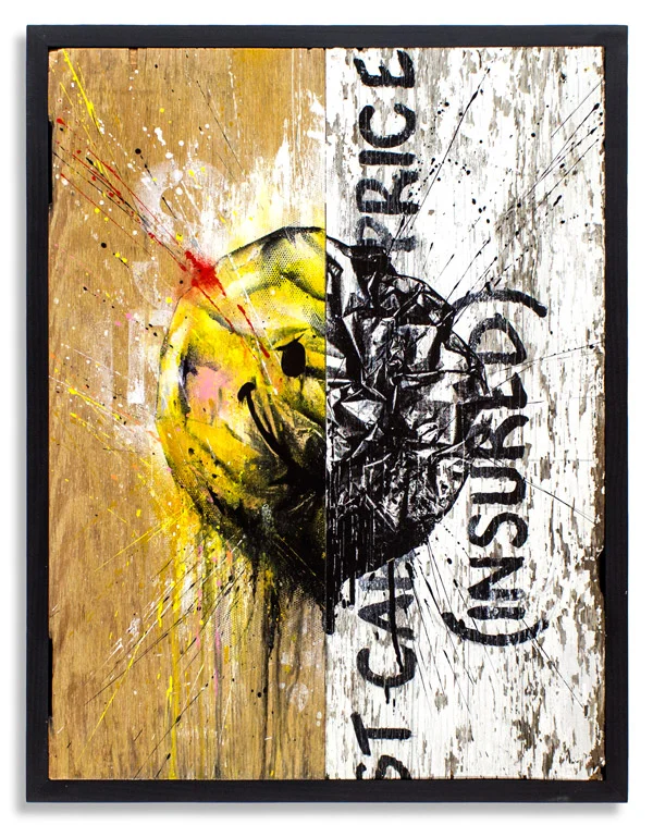 Beauty in Decay I 18 x 24 Inches Framed: 19.5 x 25.25 x 1 Inches Aerosol, Acrylic, on Reclaimed Wood SOLD