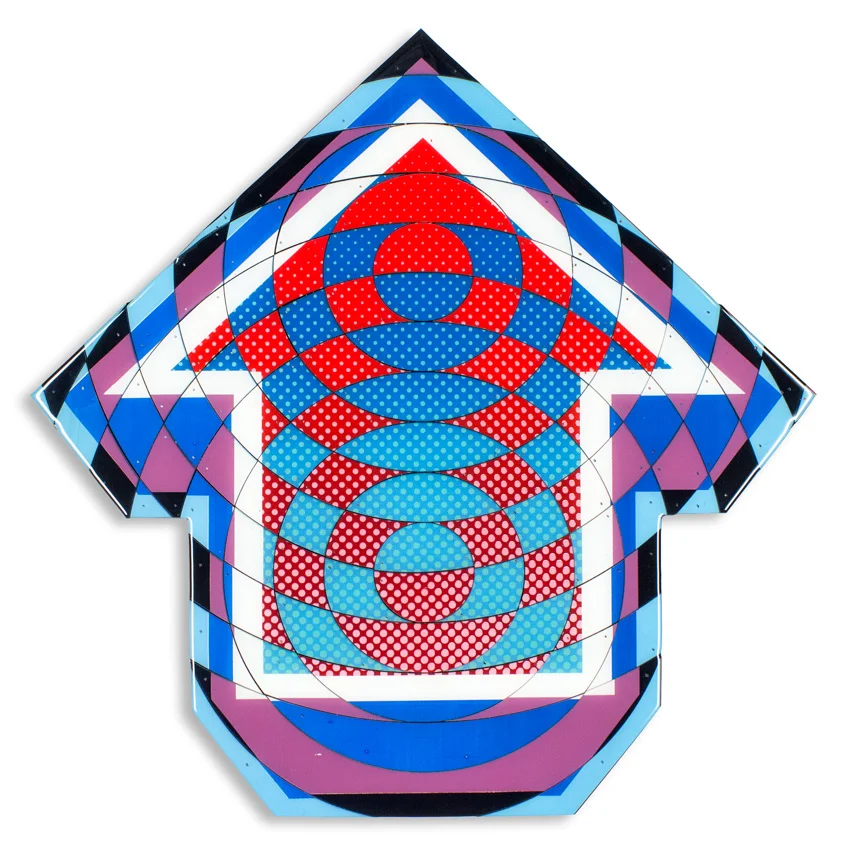 Vesica Midnight 24 x 24 x 2.5 inches / 60 x 60 x 6 cm Acrylic, Spray Paint & Screen Print Ink on Birch Wood Panel with Archival UV Protected Resin SOLD