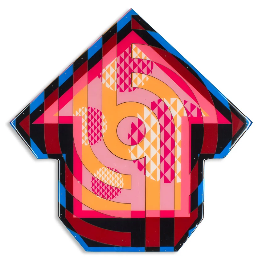 69 - Marseille 18 x 18 x 2 inches / 45 x 45 x 5 cm Acrylic, Spray Paint & Screen Print Ink on Birch Wood Panel with Archival UV Protected Resin SOLD