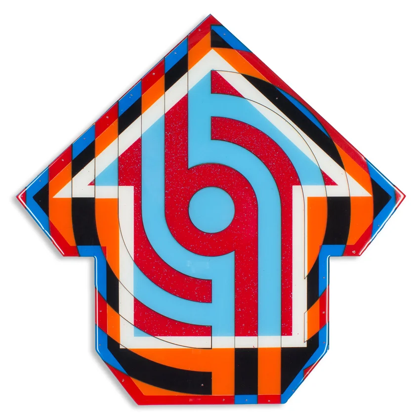 69 - Rome 18 x 18 x 2 inches / 45 x 45 x 5 cm Acrylic, Spray Paint & Screen Print Ink on Birch Wood Panel with Archival UV Protected Resin $1500