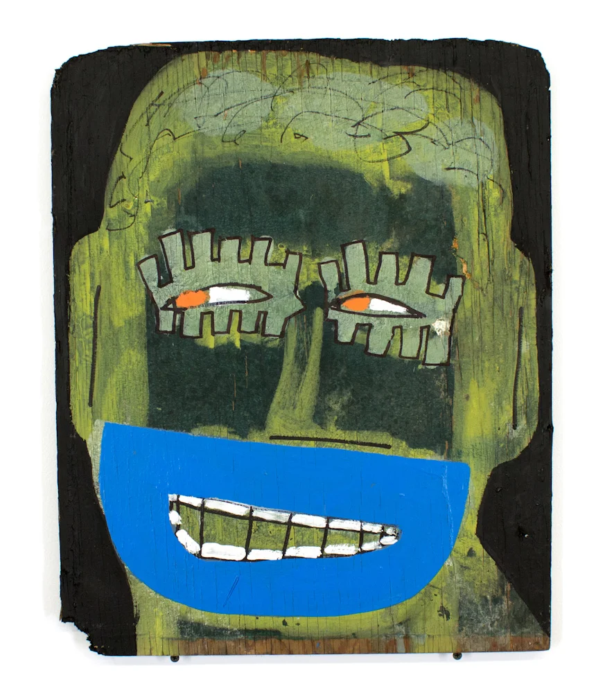 Tyree Guyton Lights Off - 1996 Mixed Media on Reclaimed Wood Panel 21.75 x 17.5 x .75 inches Salvaged from the City Of Detroit demolition of the H eidelberg Project in 1999 $5,000.00