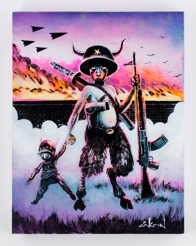 Ron Zakrin Over The Wall - 3/5 Edition of 5 Hand Painted Multiple 18 x 14 x 1.75 Inches - Screen Print and Mixed Media on Cradled Wood Panel 