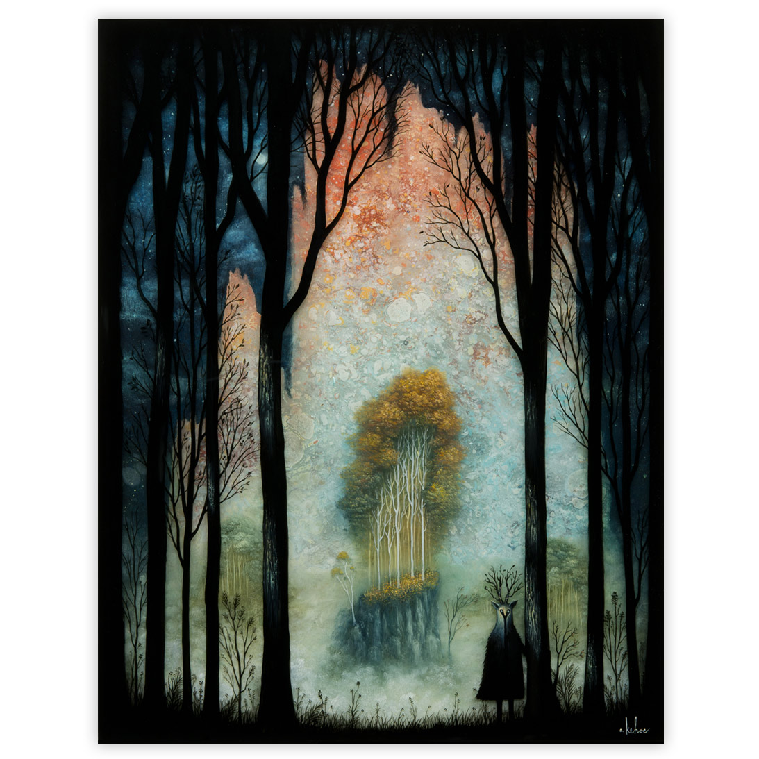 Andy Kehoe Eternal Glos of the Celestial Peaks 16 x 20 Inches Acrylic, oil and resin in cradled wood panel $3,400 
