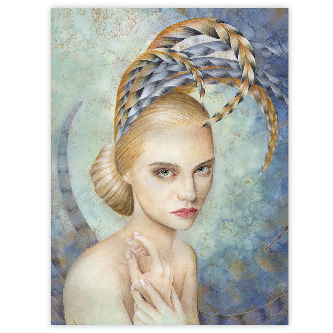 Bec Winnel Caught In A Wonderland 16 x 20 Inches Watercolour, acrylic, pencil, pastel and iridescent medium on $900