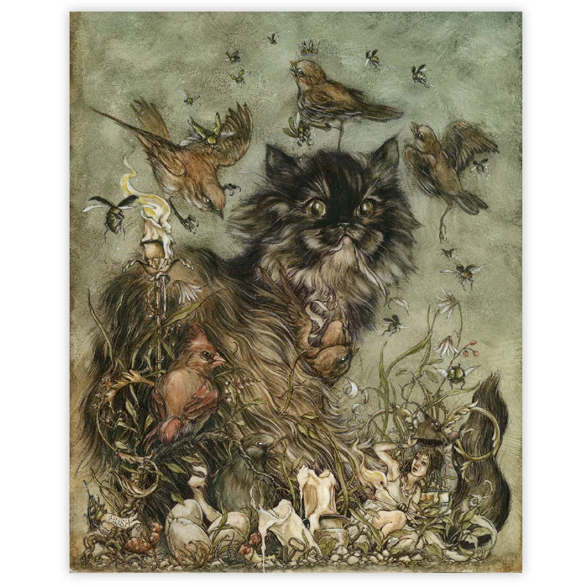 Jeremy Hush The Mischievous and the Wayward 16 x 20 Inches Ink and watercolor on paper - Framed $1,800
